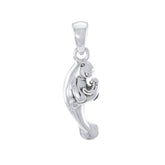 Mother & Baby Manatee Sterling Silver Pendant TPD035 - Pendants